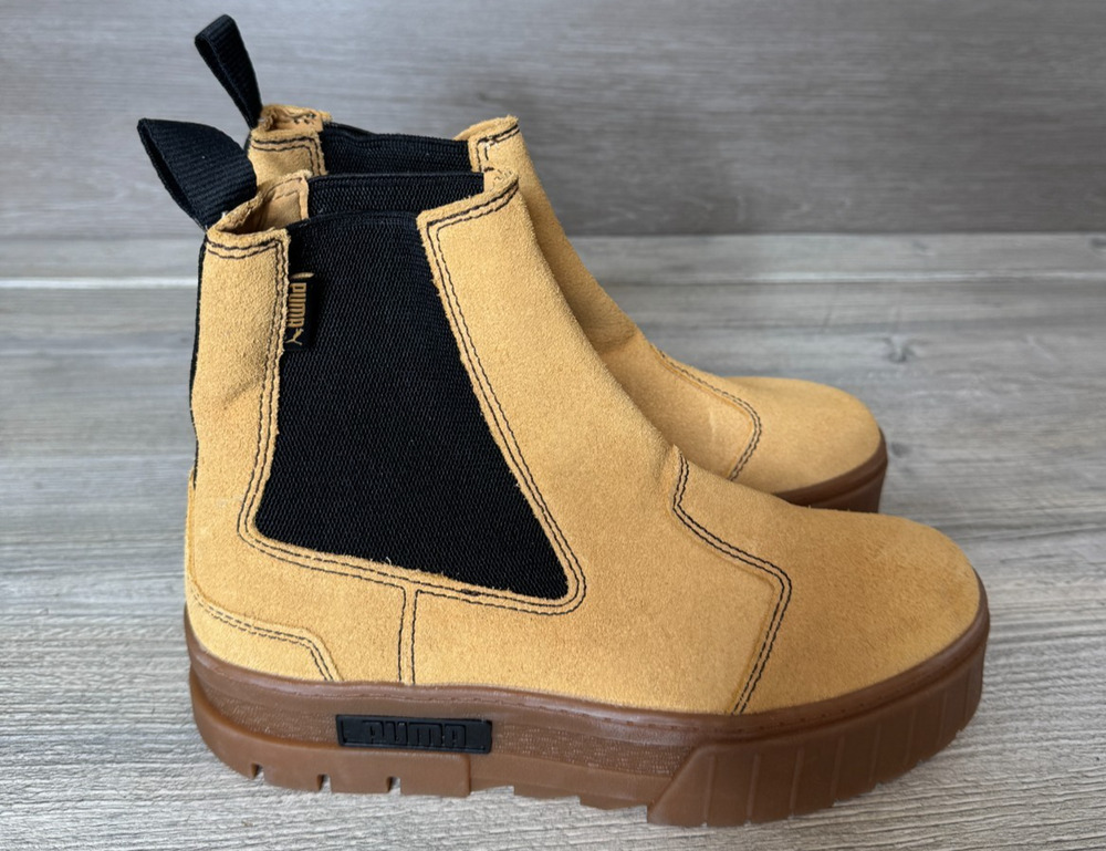 Puma Women Sz 7.5 Mayze Suede Camel Casual Boots Athleisure NWOT